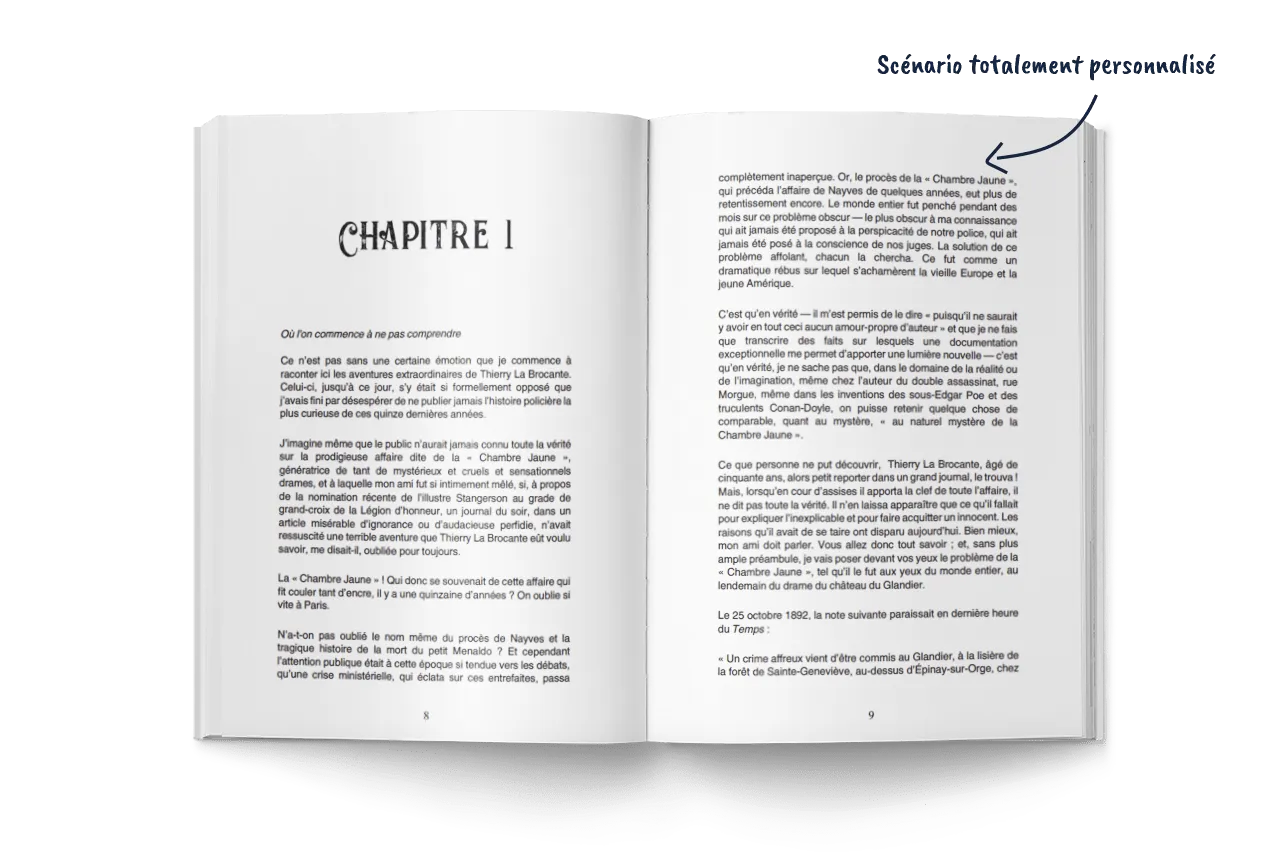 Le mystère de la chambre jaune - Créez mon livre