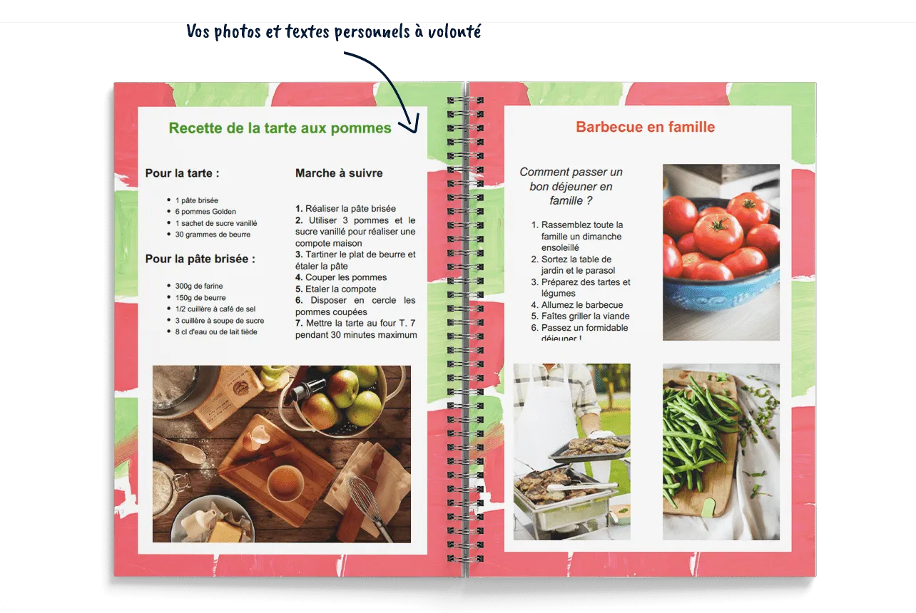 Faire son livre de recettes - Créez mon livre