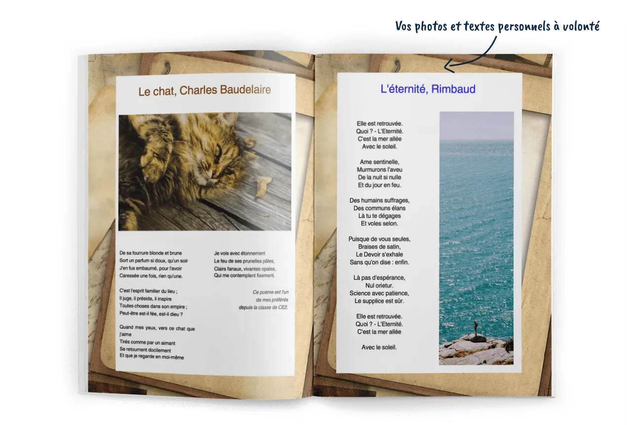 Faire son livre de poèmes avec photos - Créez mon livre