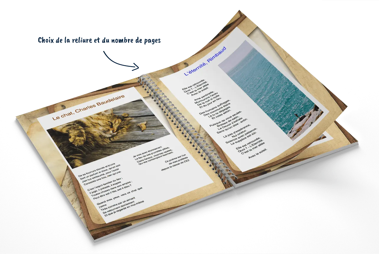 Faire son livre de poèmes avec photos - Créez mon livre