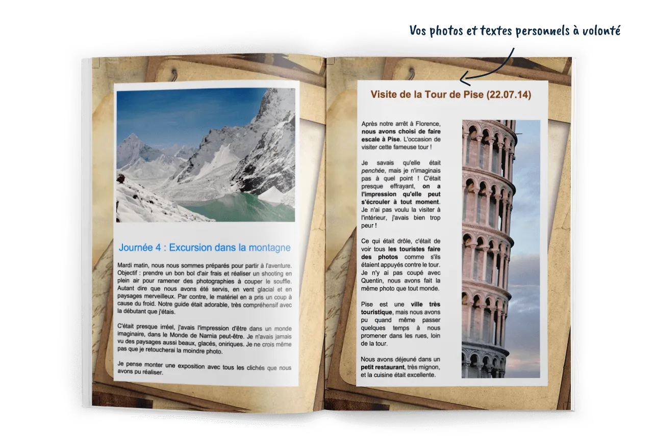 Carnet de voyage - Créez mon livre